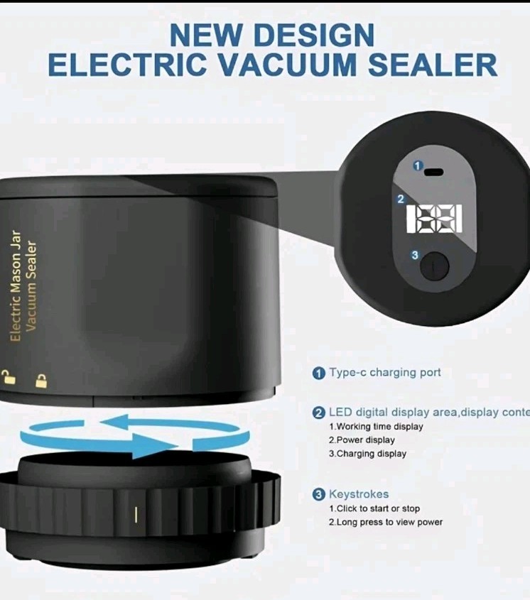 Electric Mason Jar Vacuum Sealer M16