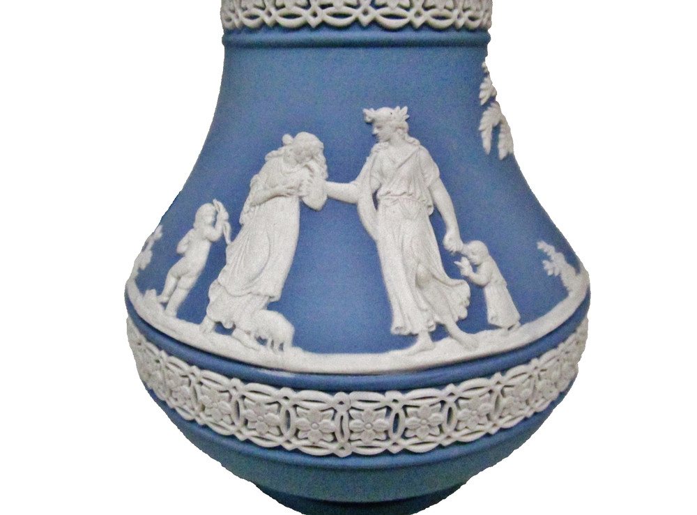 Wedgewood Blue Jasperware Small Pitcher. 5 1/8" Height