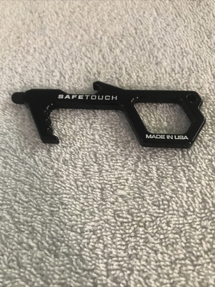 Black SafeTouch Hygiene Multi-Tool Key Solid Copper Safe Touch Open Doors USA