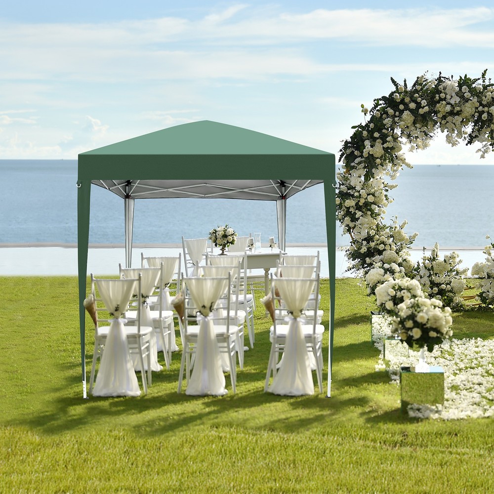 2 x 2m Two Doors&Two Windows Practical Waterproof Right-Angle Folding Tent Green