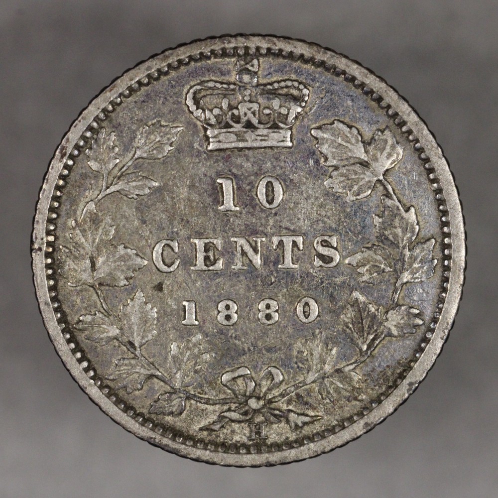 1880 H Canada Silver 10 Cents