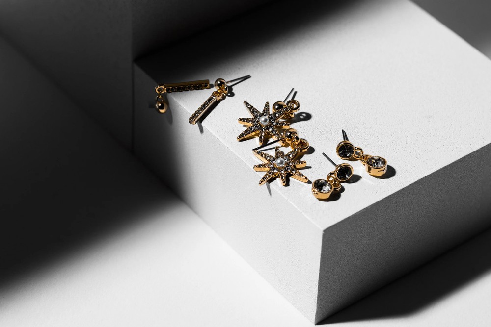 Trio Gold Drop Earring Set