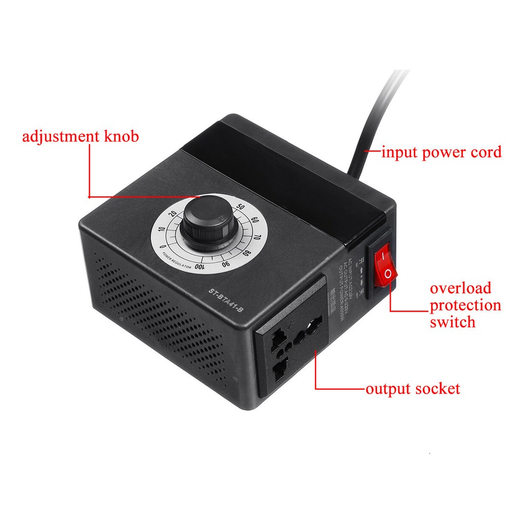 AC 220V 4000W Variable Voltage Regulator Speed Motor Fan Control Regulator