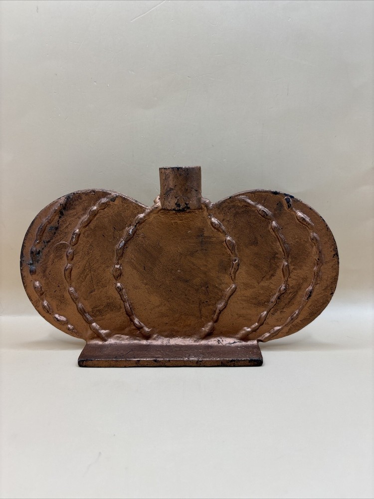 Cast Iron Pumpkin Doorstop/ Candleholder