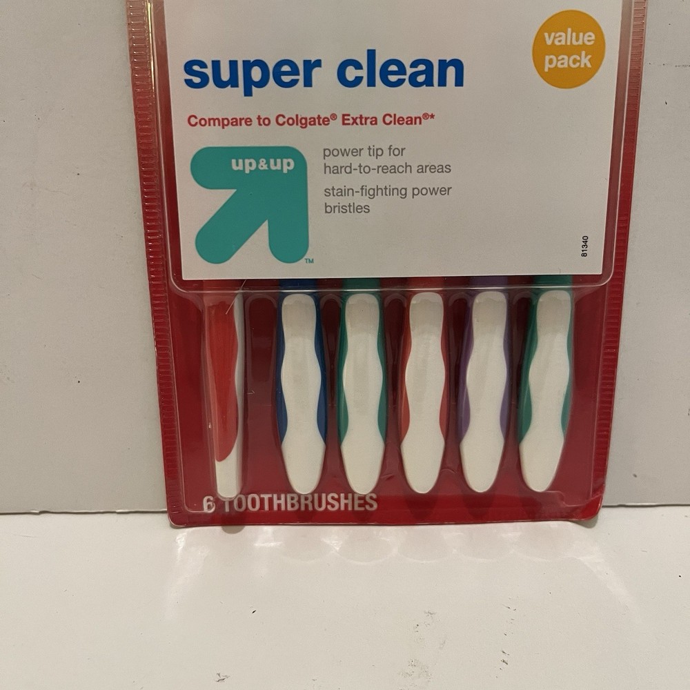 Up & Up Super Clean 6Pack Medium Regular Head Toothbrushes New Seal