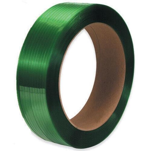 Eco-Friendly Green Polyester Strapping - 5/8" x 4400' - 16 x 6" Core