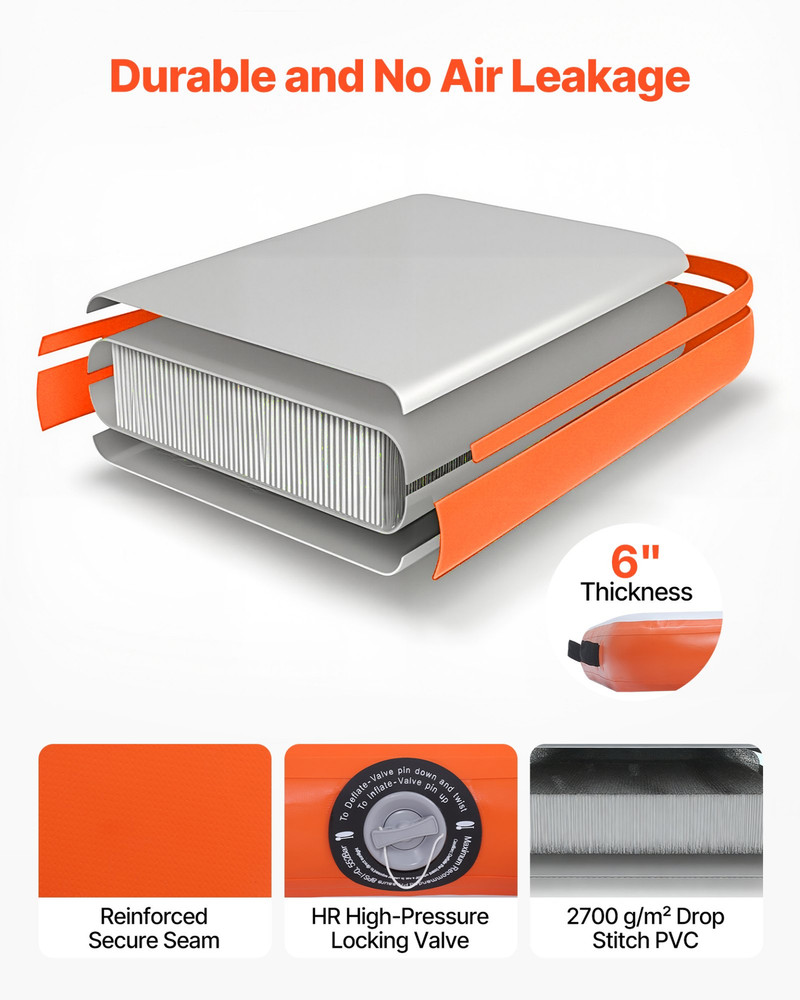 Inflatable Floating Dock, 8.5x8.5 FT Inflatable Dock Platform, Orange