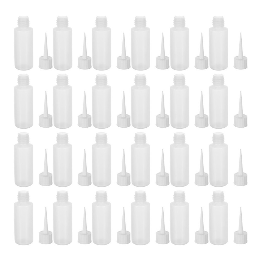 100 Pcs Sewing Agent Bottle Empty Black Plastic Squeeze Bottles Dropper