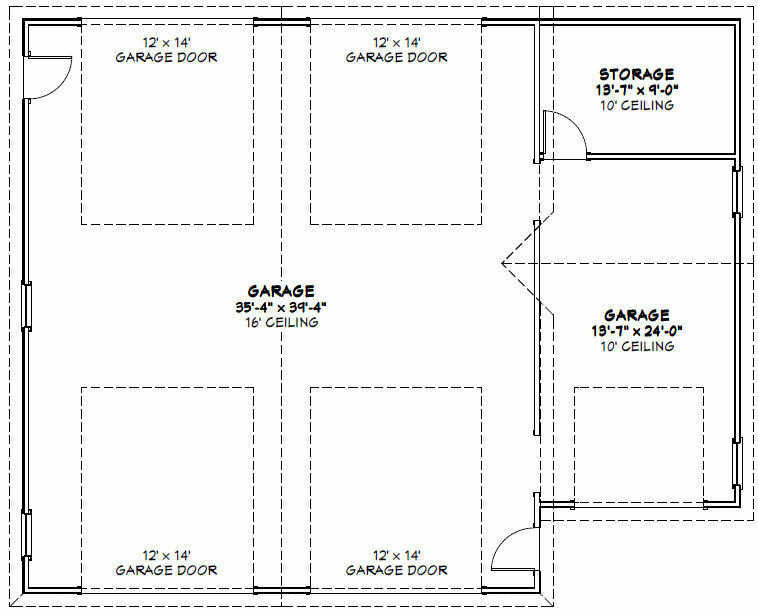 50x40 2-RV Garage -- 1,917 sq ft -- PDF Floor Plan -- Model 2C