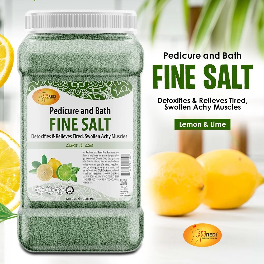 Spa Redi Pedi Bath Fine Salt Lemon & Lime 128 oz