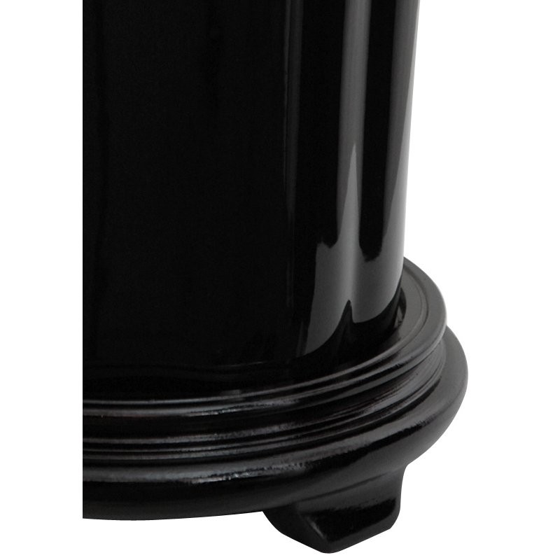 12" Solid Black Porcelain Vase