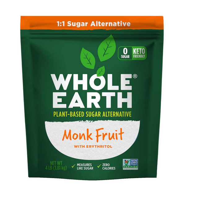 WHOLE EARTH Monk Fruit Sweetener with Erythritol 4LBS