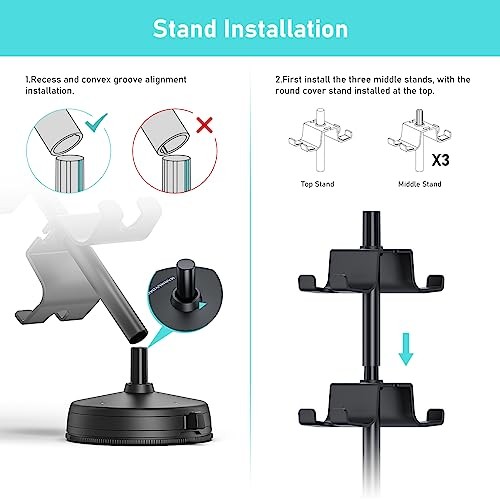 Headphone Controller Storage Holder for Desk 4 Tiers Controller Holder 4 Tiers