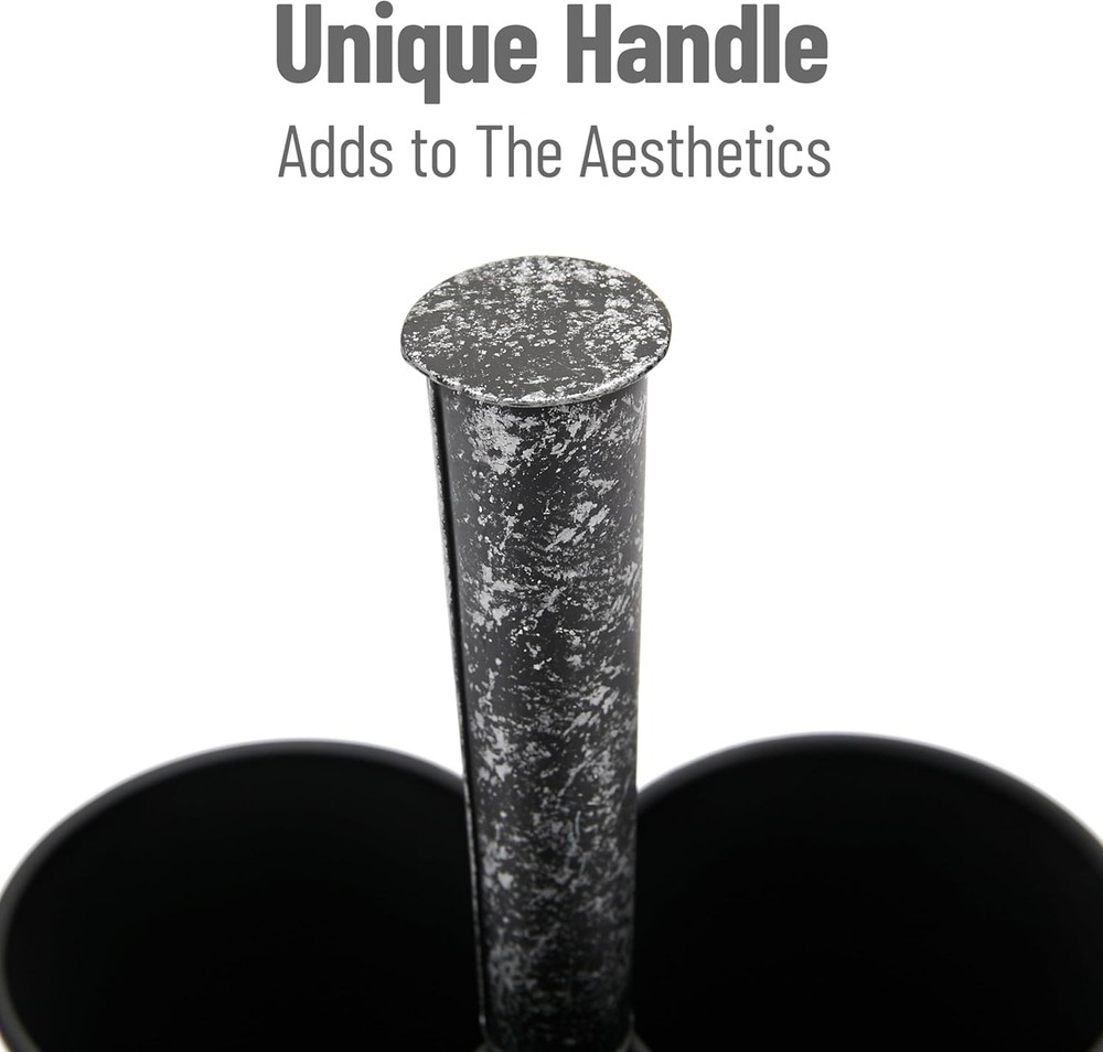 Mind Reader 3-Compartment Metal Organizer Caddy with Handle, Multi-Purpose Stora