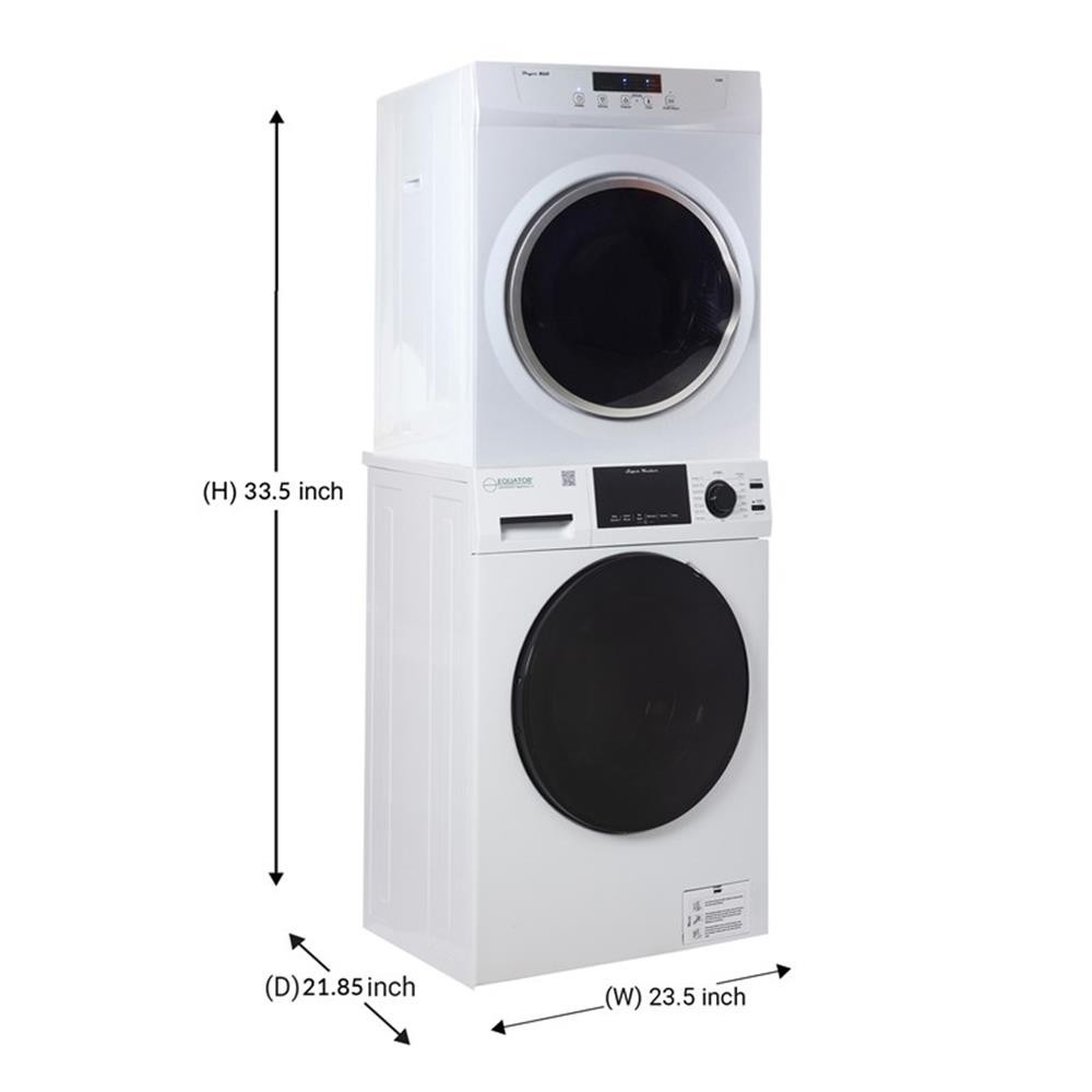 Equator Digital Pet 15lbs Compact 110V Set Washer + Dryer Vented 3.5cf Sensor