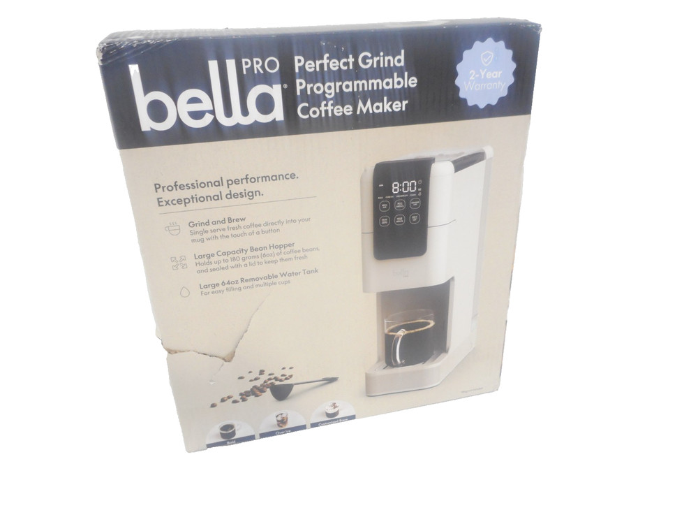Bella PRO Perfect Grind Programmable Single-Serve Coffee Maker Grinder