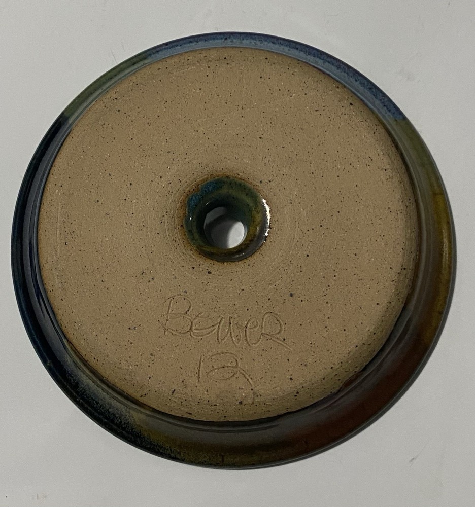 Studio Art Pottery Ceramic Trinket Dish, Olive Plate, Incense Burner? Signed