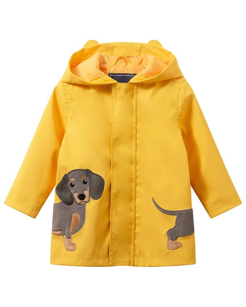 Andy & Evan Dob Applique Raincoat Yellow 9/12M