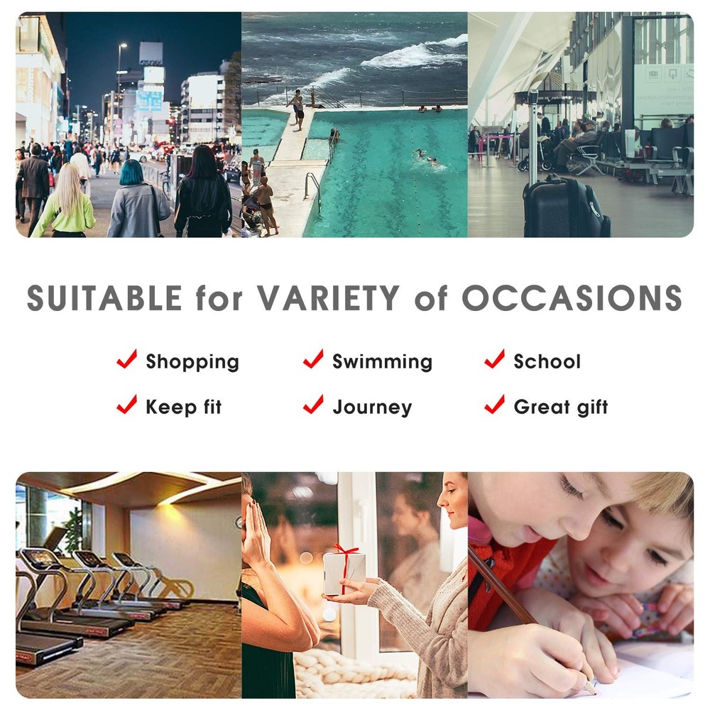 WANDF Drawstring Backpack String Bag Sackpack Cinch Water One Size, Black