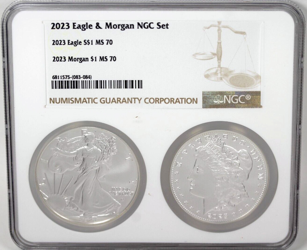 2023 Morgan Dollar NGC MS70  & 2023 Silver Eagle NGC MS70