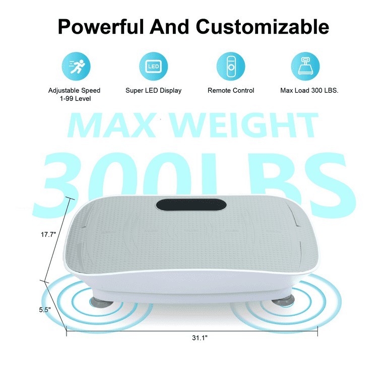 Viswild Full Body Vibration Platform Exercise Machine Gray No Remote Control
