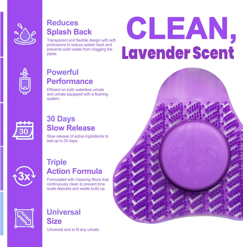 Non-Para Restroom Urinal Cakes with Anti-Splash Screen – Choose Color & Quantity