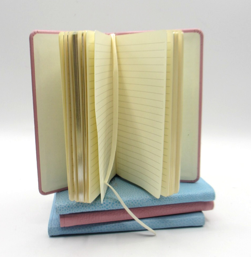 BABY Notes Personal Pocket Notebook Leather Cover 3x5" BLUE