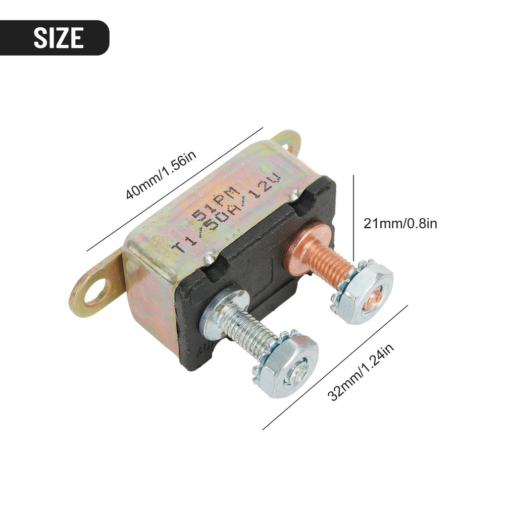 5xUniversal 30/40/50A Auto Automatic Fuse Reset Circuit Breaker Copper Stud Bolt