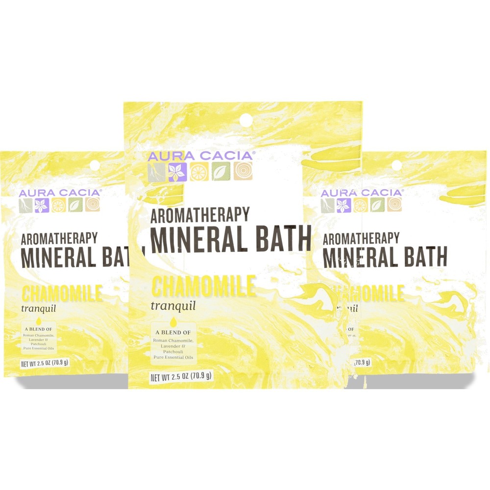 Aura Cacia Aromatherapy Mineral Bath Chamomile 2.5 Oz 3 Pack