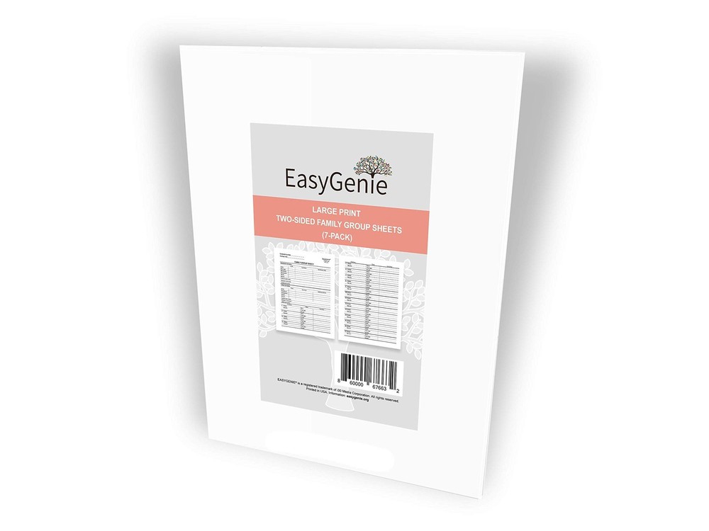 Large Print Family Group Sheets Genealogy Forms Two Sided Archival 7 Pack