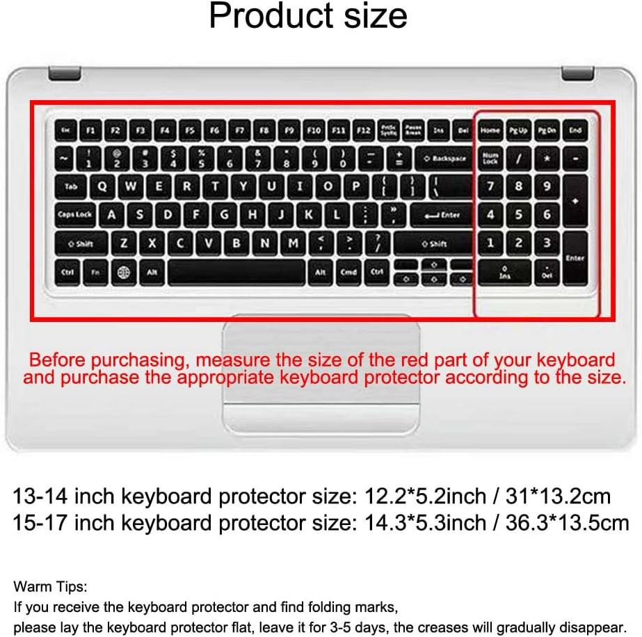 Ultra Thin Keyboard Cover Protector, Compatible with Laptop Notebook 13" 14" 15.