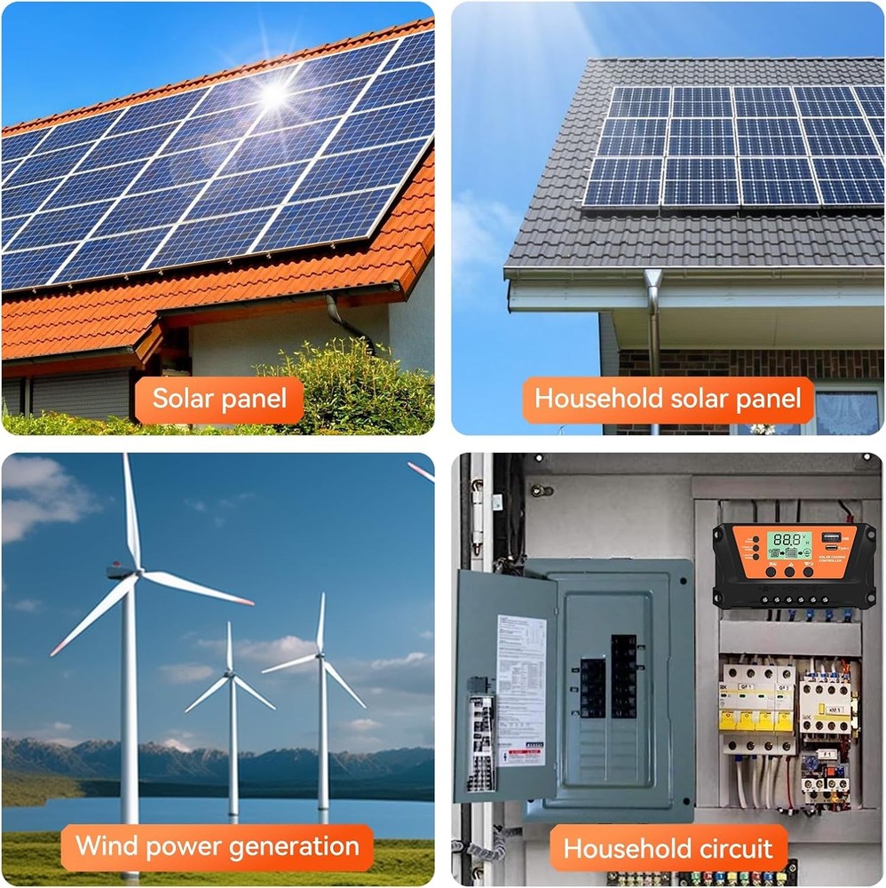 30-100A Solar Panel Regulator Charge Controller 12V/24V Auto Focus Tracking