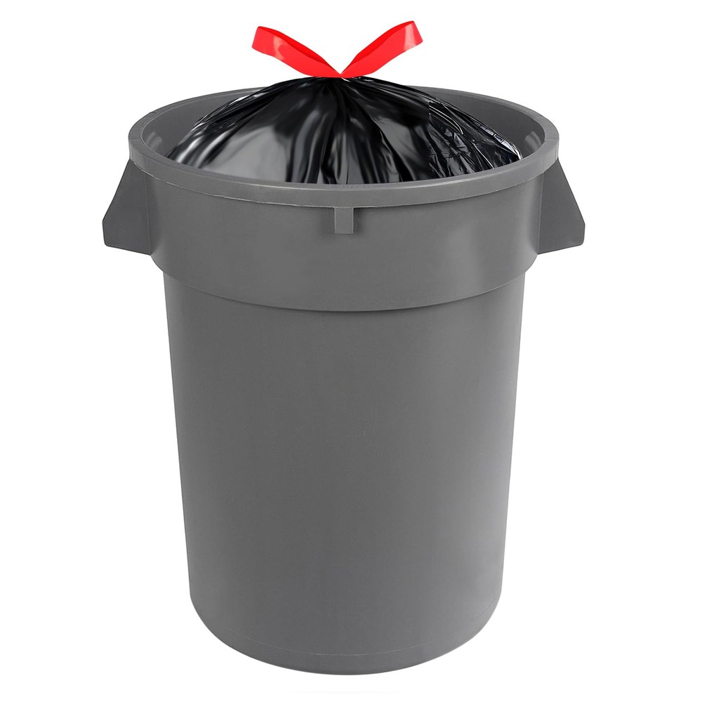 Amazon Basics Multipurpose Drawstring Trash Bags 30 Gallon Capacity Tear