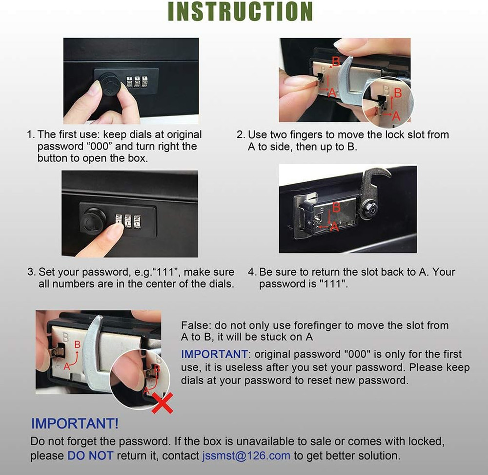 Locking Mailbox Wall Mounted Vertical- Mail Boxes with Combination Lock Large C