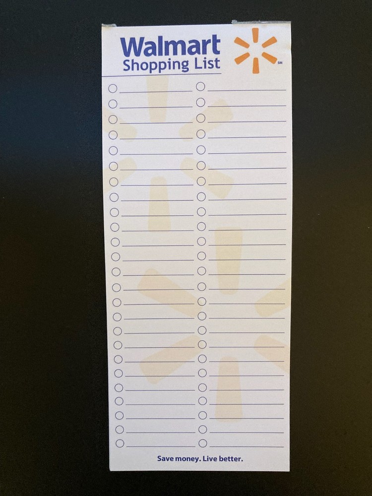 Walmart Magnetic Shopping List