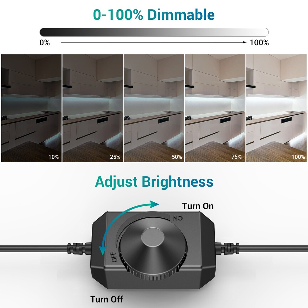 Ustellar 9.84ft Super Bright LED Strip Light for Under Kitchen Cabinet Lighting