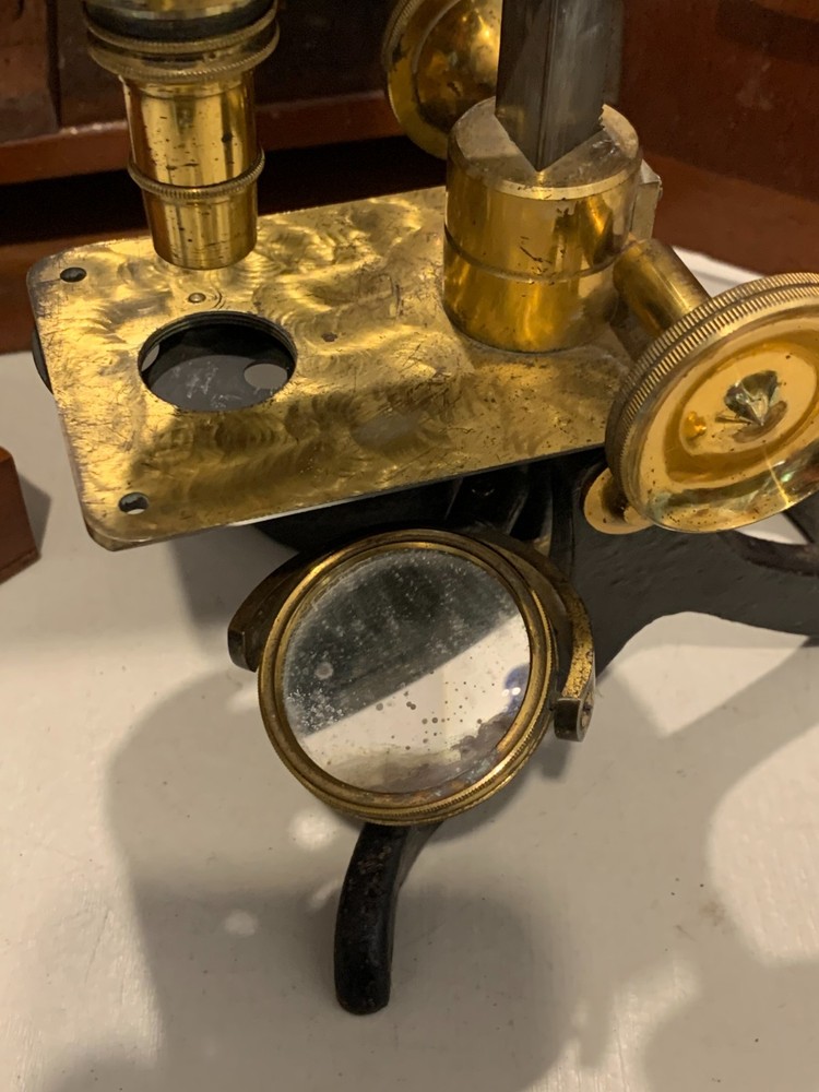 ANTIQUE MICROSCOPE EG WOODS LONDON