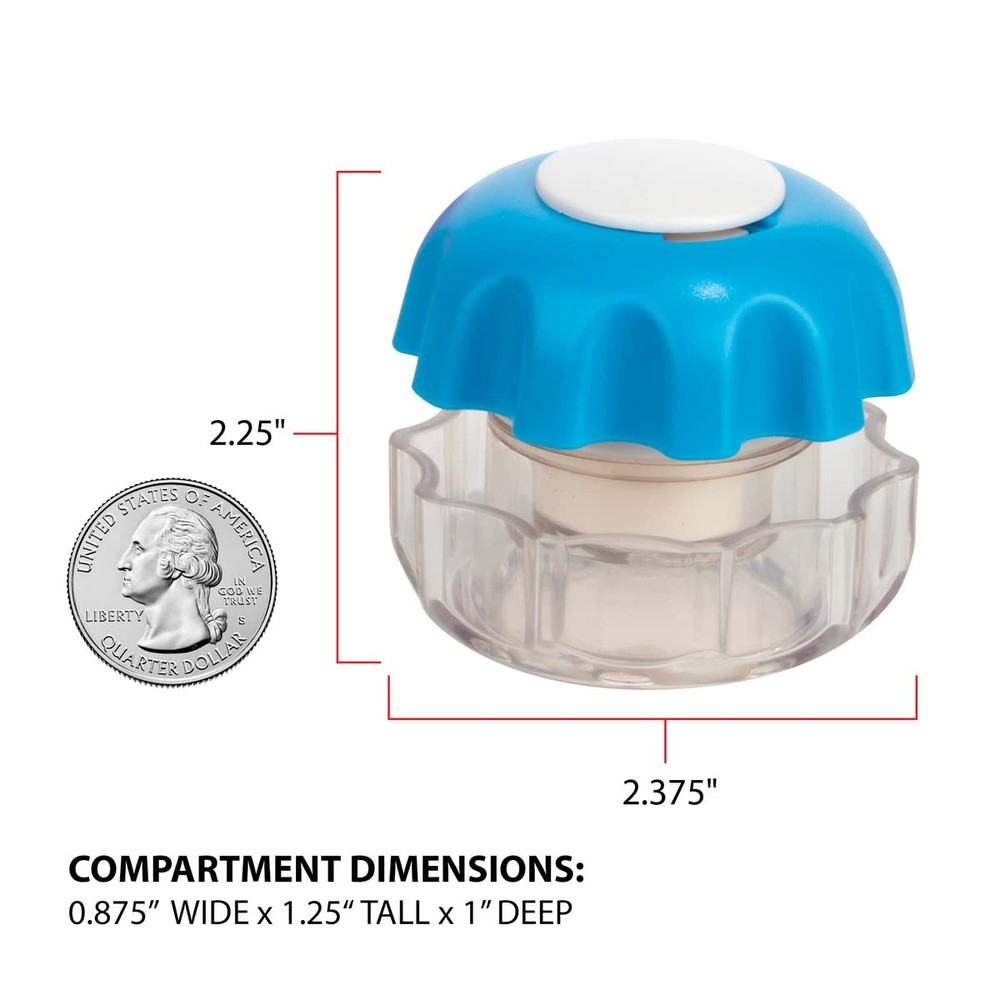Crush Pill Vitamins Tablets Crusher Grinder with Storage Compartment Blue