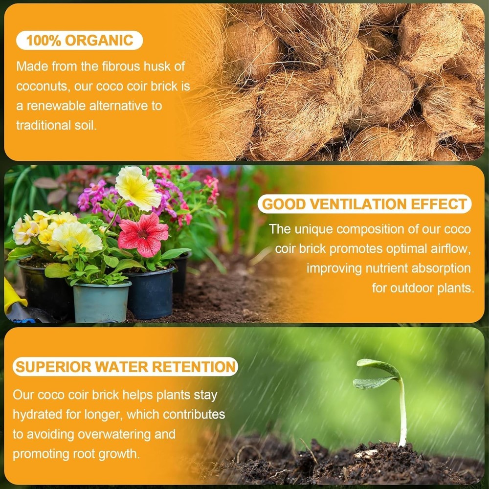Sustainable Coco Coir Bricks - Perfect Expansion Growing Medium for All Plants