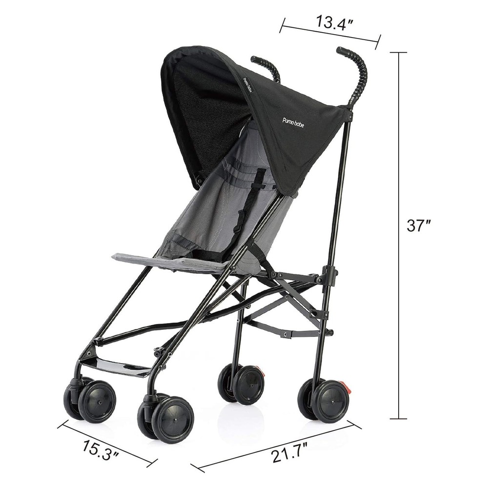 Pamo Babe Compact Fold Lightweight Umbrella Stroller (Black)
