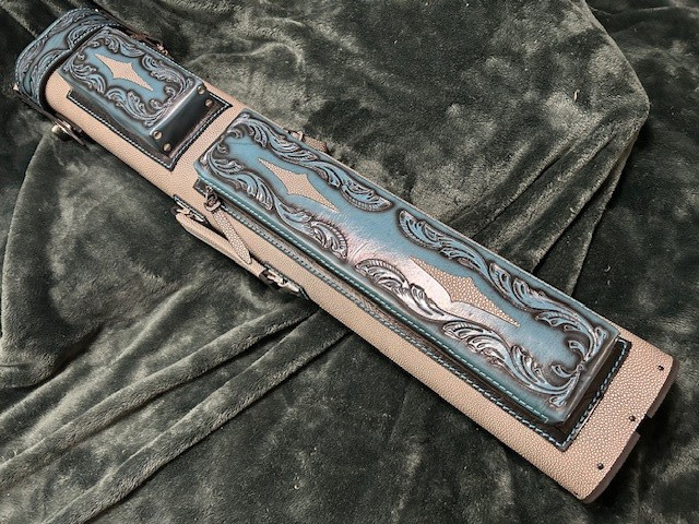 Volturi Custom Pool Case 4x8 Genuine Leather with Backpack Straps.