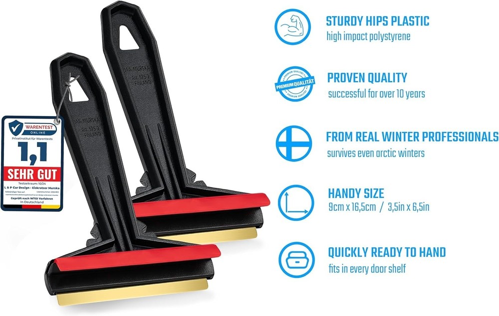 Car Ice Scraper Brass Blade - Fast, Easy & efficient - [ 2 Pack ] Brass Ice S...