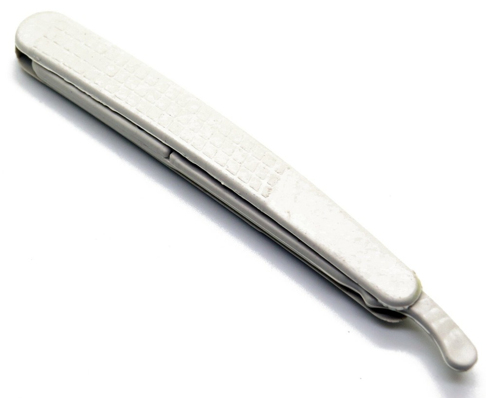 Disposable Straight Razor W/ Pre Inserted Blade Barber Single Plastic - White