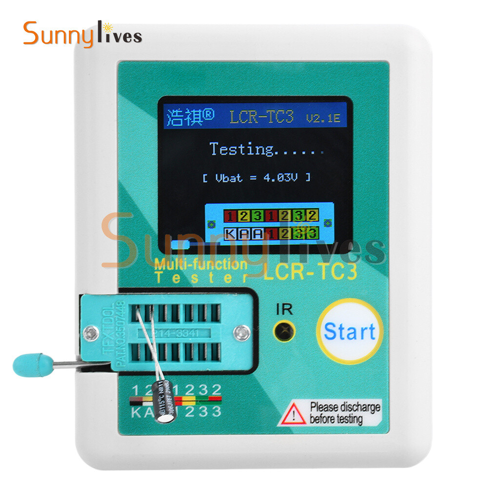 LCR-TC3 High-precision Transistor Tester Diode Capacitance Test Meter + Cable US
