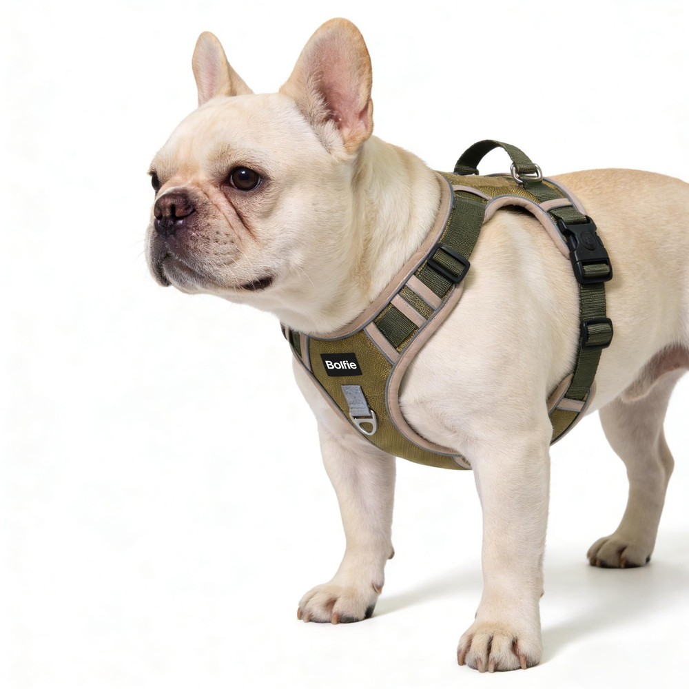 Small Dog Harness, Heavy Duty Tactical No-Pull Reflective Harness & Collar Se...