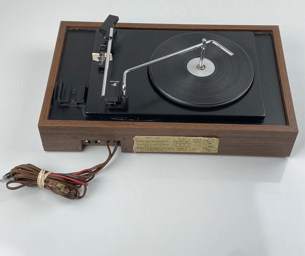 Vtg Webcor AM/FM Solid State Stereophonic Multiplex Receiver & Turntable WFX151