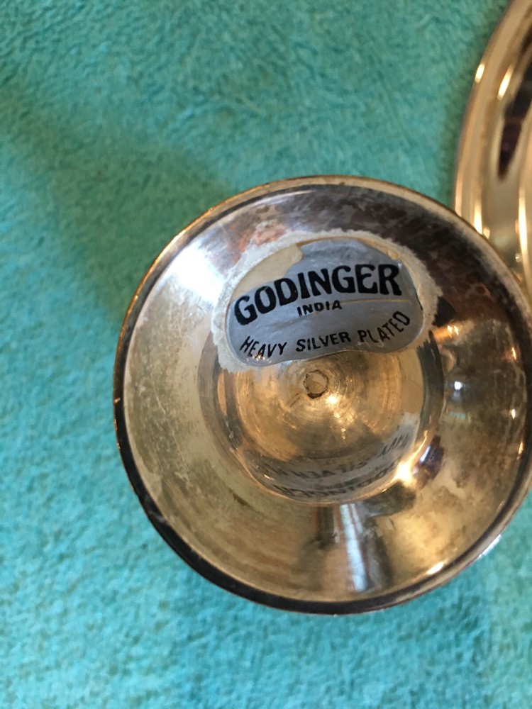 Godinger Silverplated Cordial Set With Six Goblets & Serving Tray Preowned