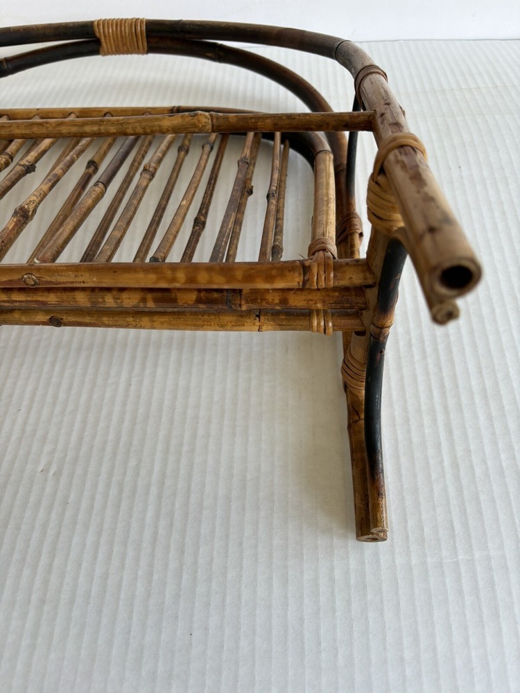 Vintage Boho Chic MCM Bamboo Magazine Holder/Rack Foldable