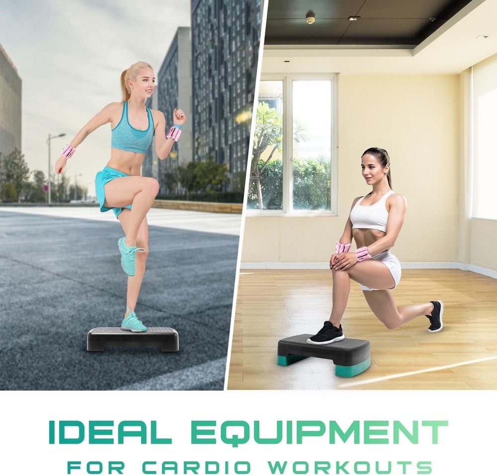 Lightweight 2-Level Step Platform with Risers – Ideal for Home Workout & Balance