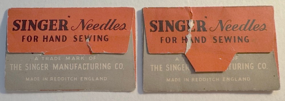 2 - Singer Sewing Hand Sewing Needles Packets - Total 29